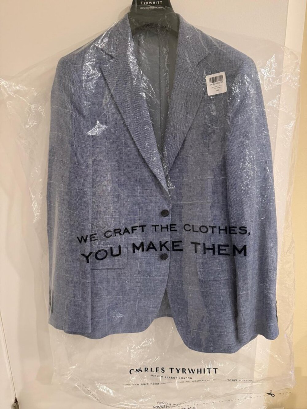 New Charles Tyrwhitt  Slim Fit Linen Jacket (Ocean Blue) - Picture 2 of 7